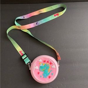 Toddler Kids Silicone Dinosaur Pink Crossbody Coin Bag